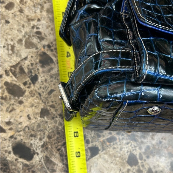 MCM Midnight Blue Crocodile Embossed Satchel - Picture 14 of 14